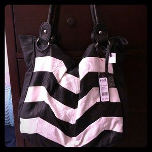 Black and white striped purse